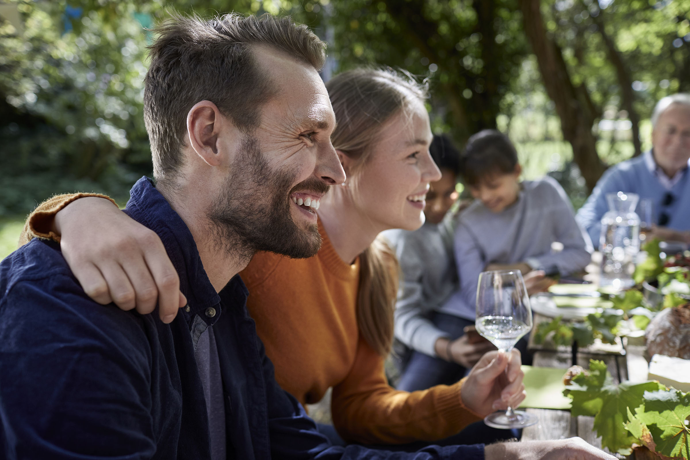 couple at family table